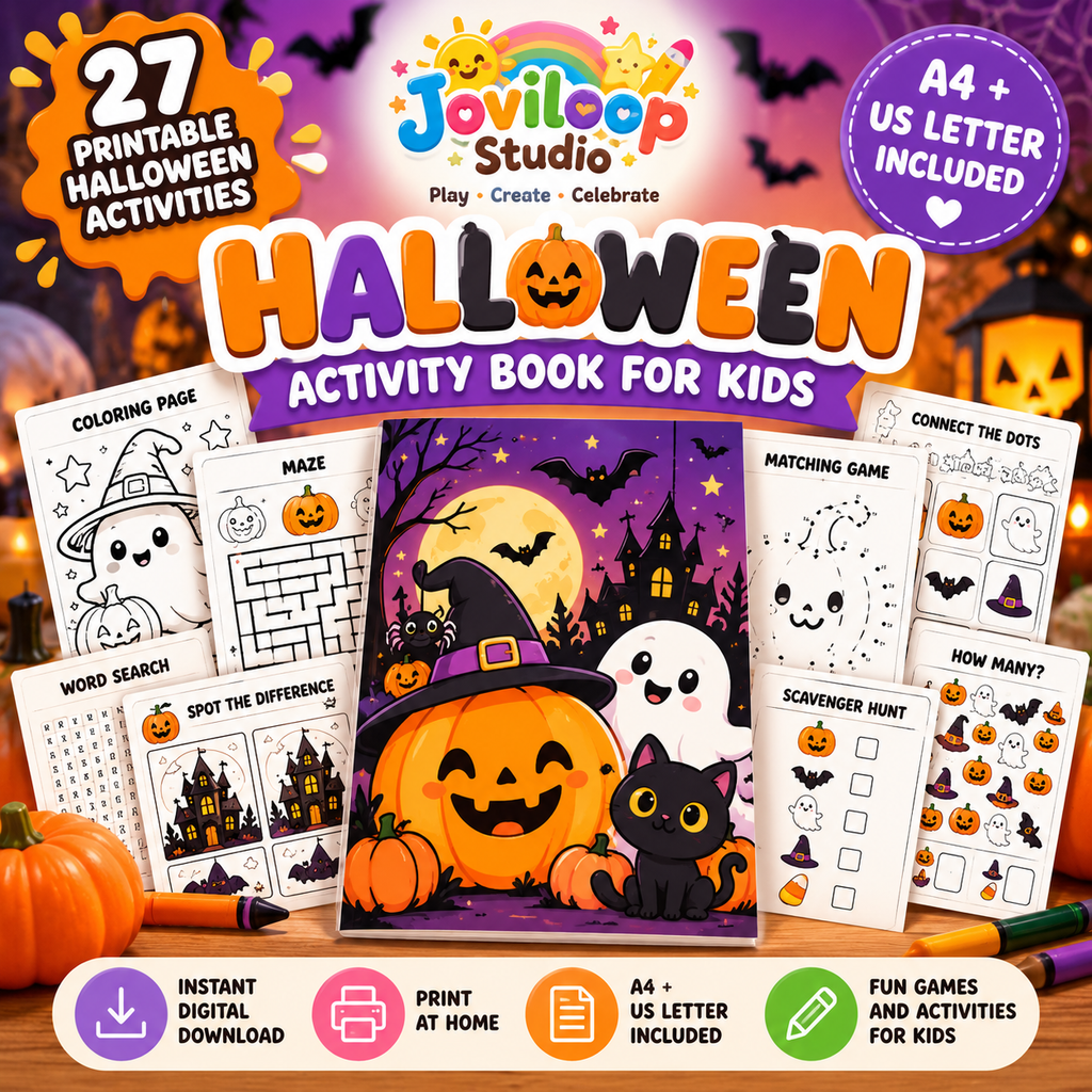 Halloween Activity Book for Kids – 27 Printable Halloween Activities