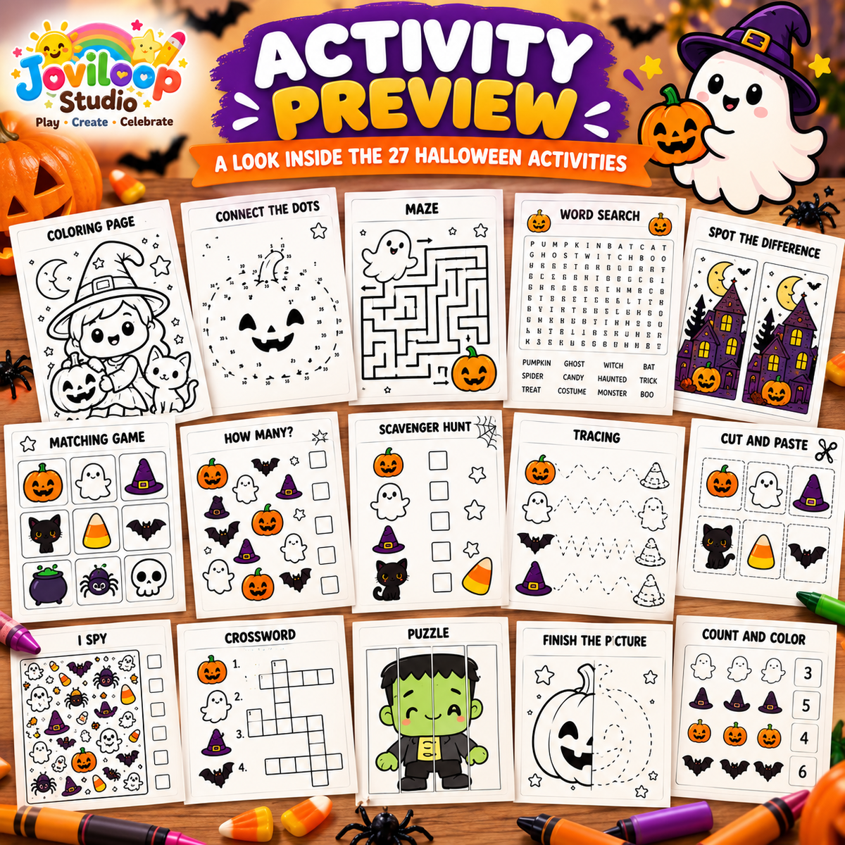 Halloween Activity Book for Kids – 27 Printable Halloween Activities