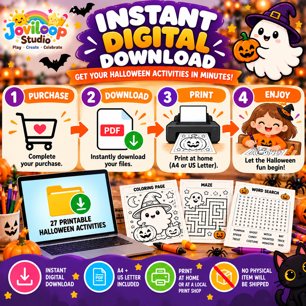 Halloween Activity Book for Kids – 27 Printable Halloween Activities